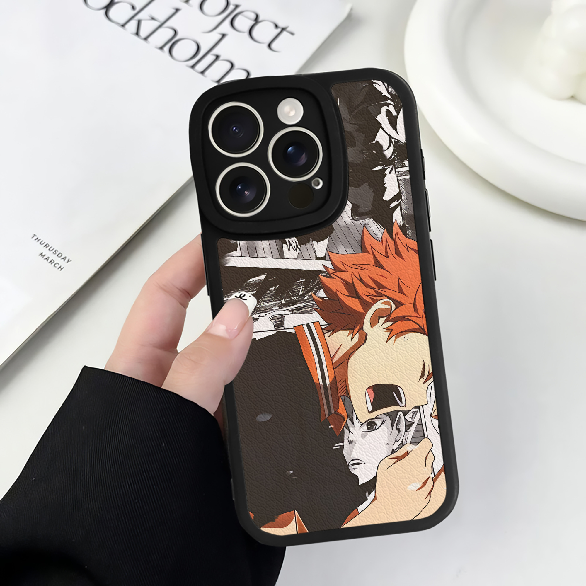 （画像用） ハイキュー!! Haikyu!! 【iPhone 16シリーズ対応】シリコンスマホケース（レザー調） 材質：シリコン